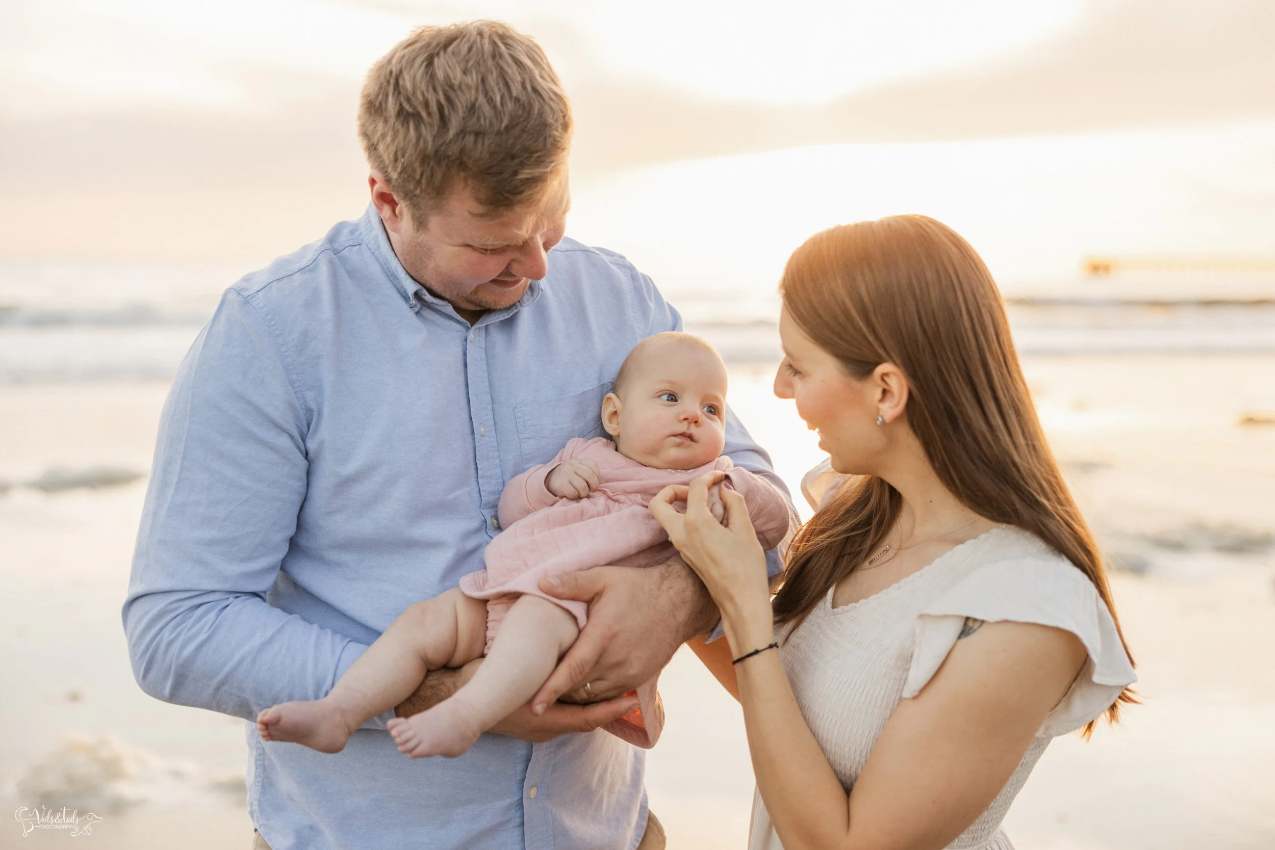 beach family session in Santa Barbara, Veils &amp; Tails Photography