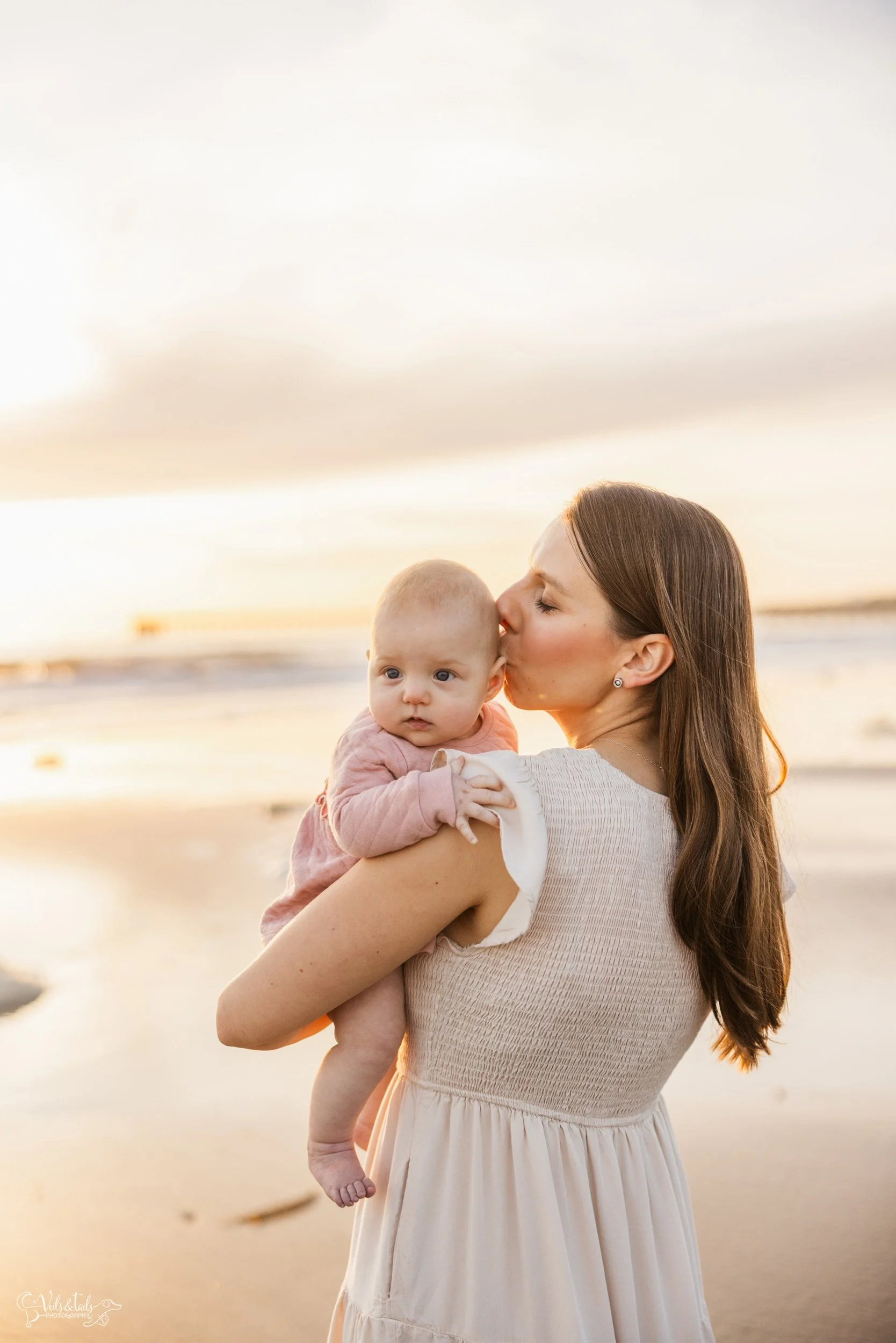 beach family session in Santa Barbara, Veils &amp; Tails Photography