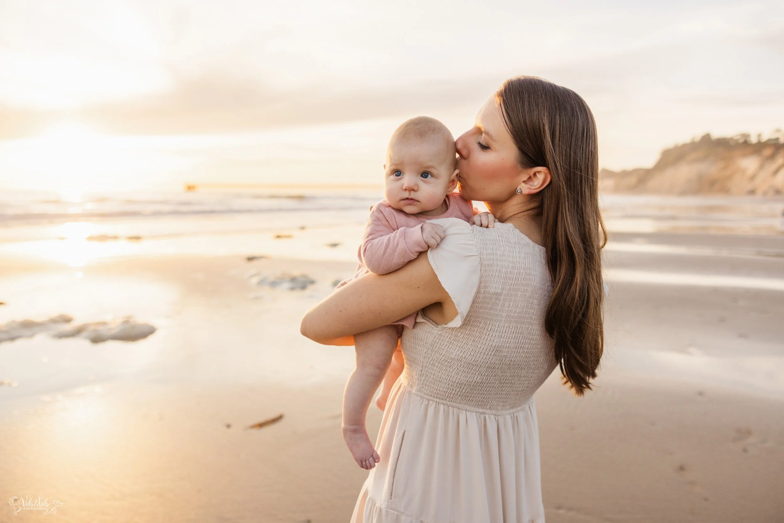 beach family session in Santa Barbara, Veils &amp; Tails Photography