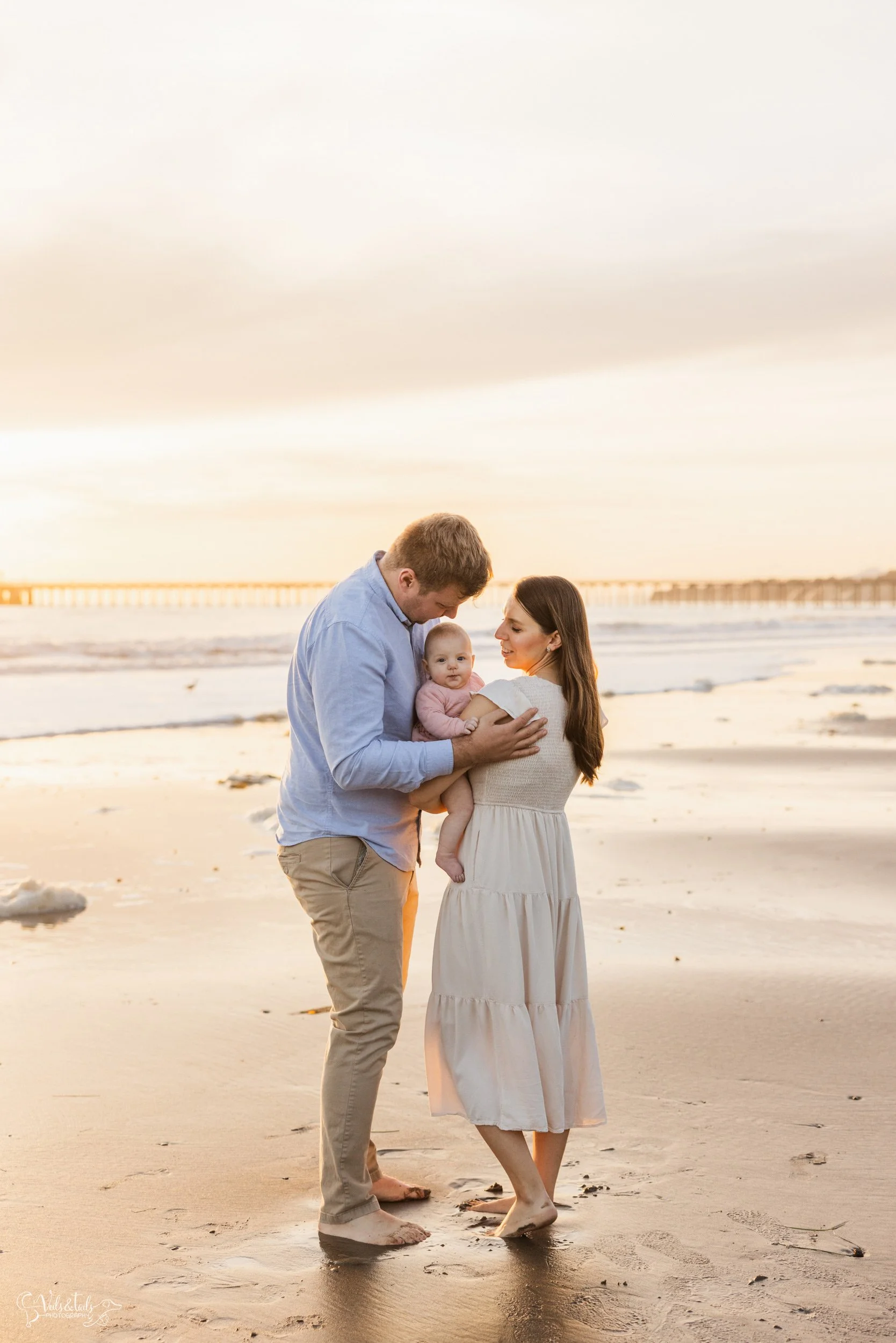 beach family session in Santa Barbara, Veils &amp; Tails Photography