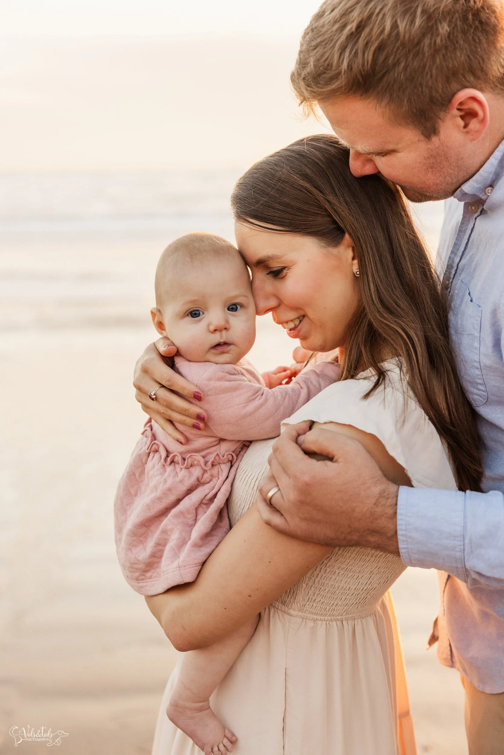beach family session in Goleta, California, Veils &amp; Tails Photography