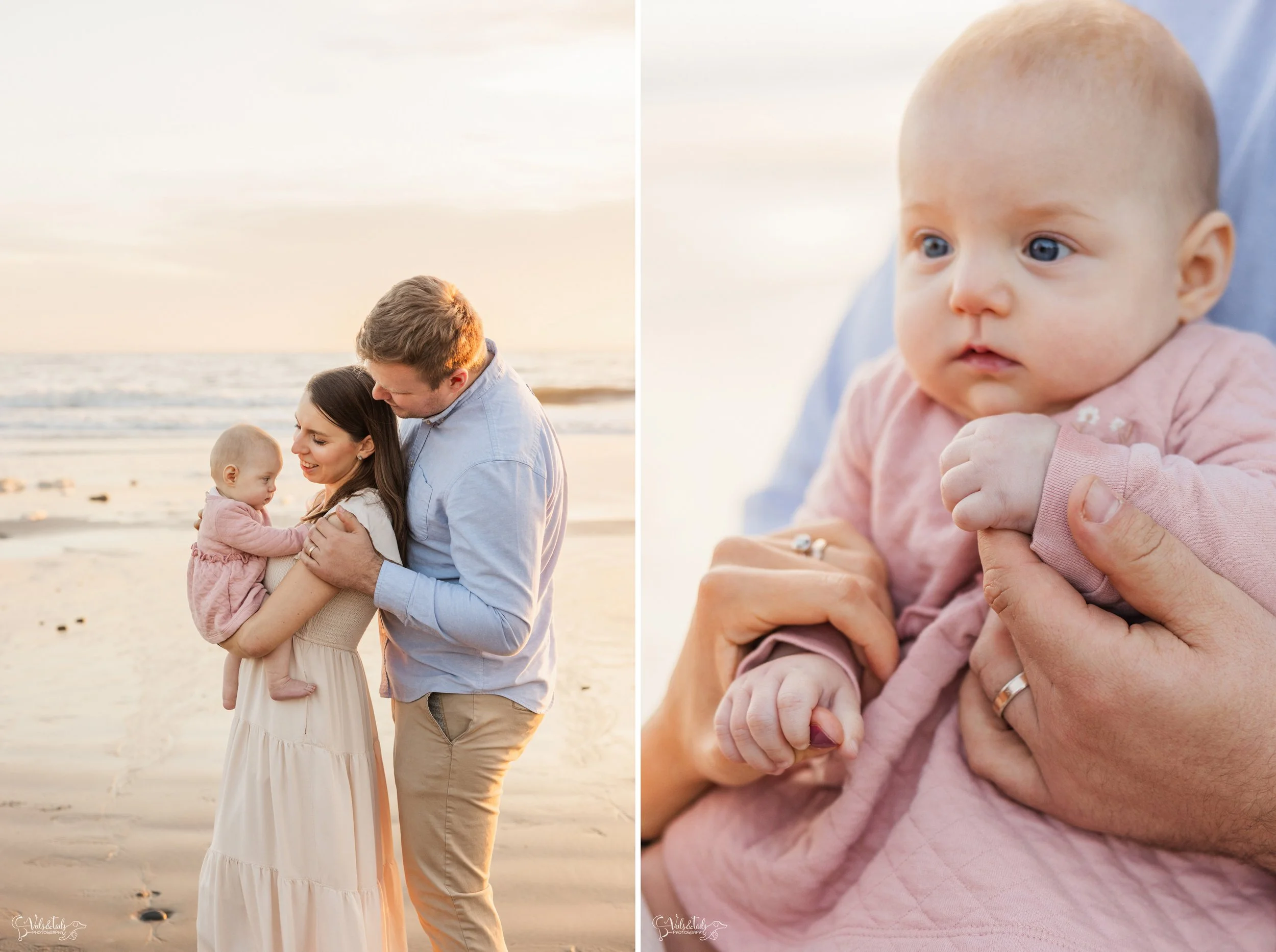 beach family session in Santa Barbara, Veils &amp; Tails Photography