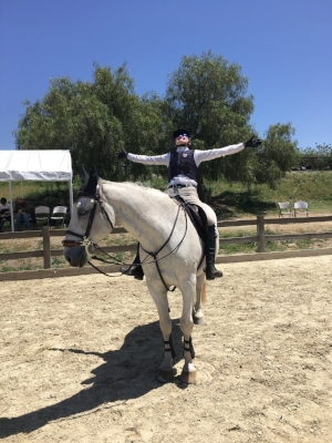 Lauren practicing Daniel's "power pose".