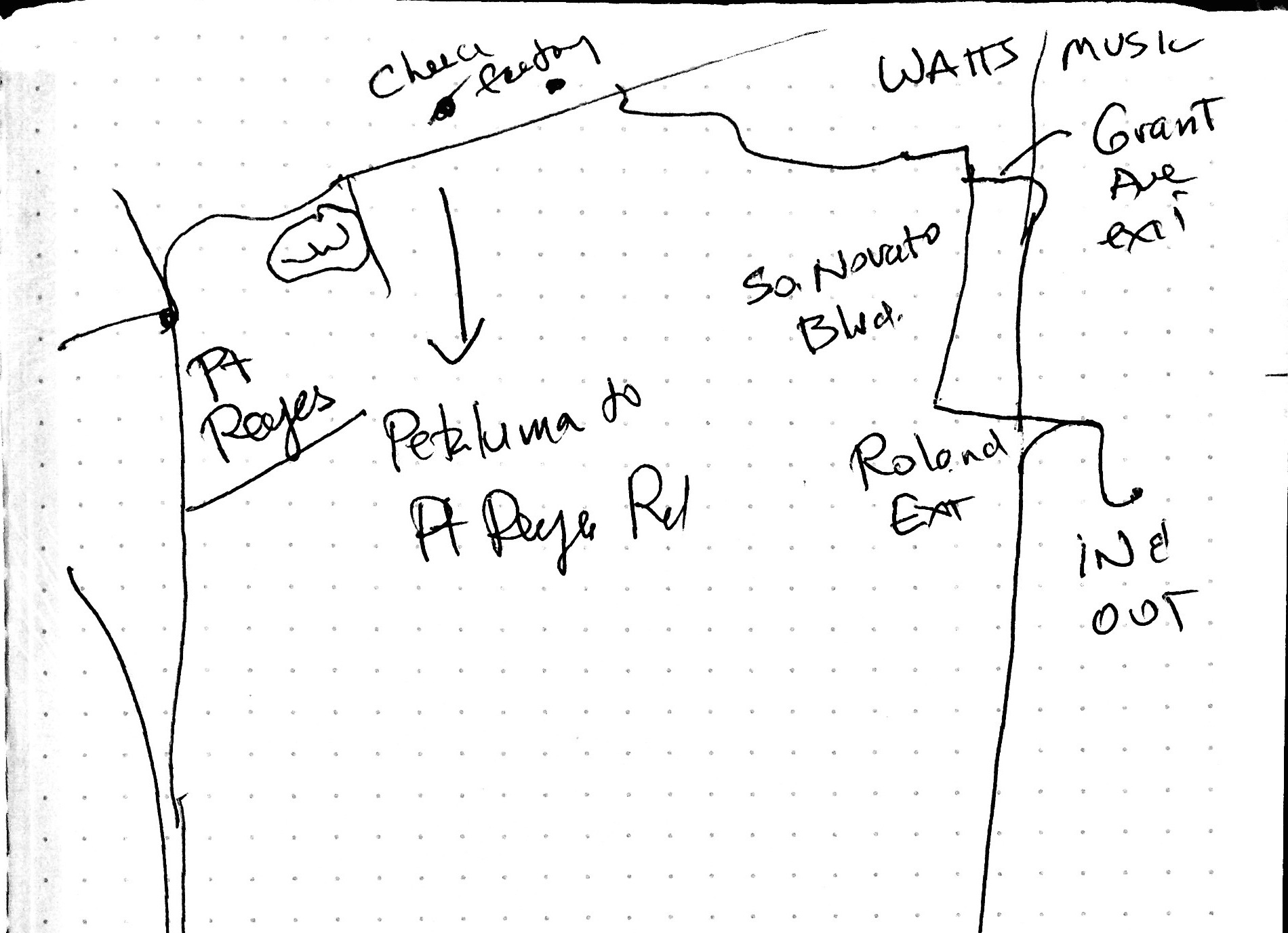 Mark's road map of the surrounding area