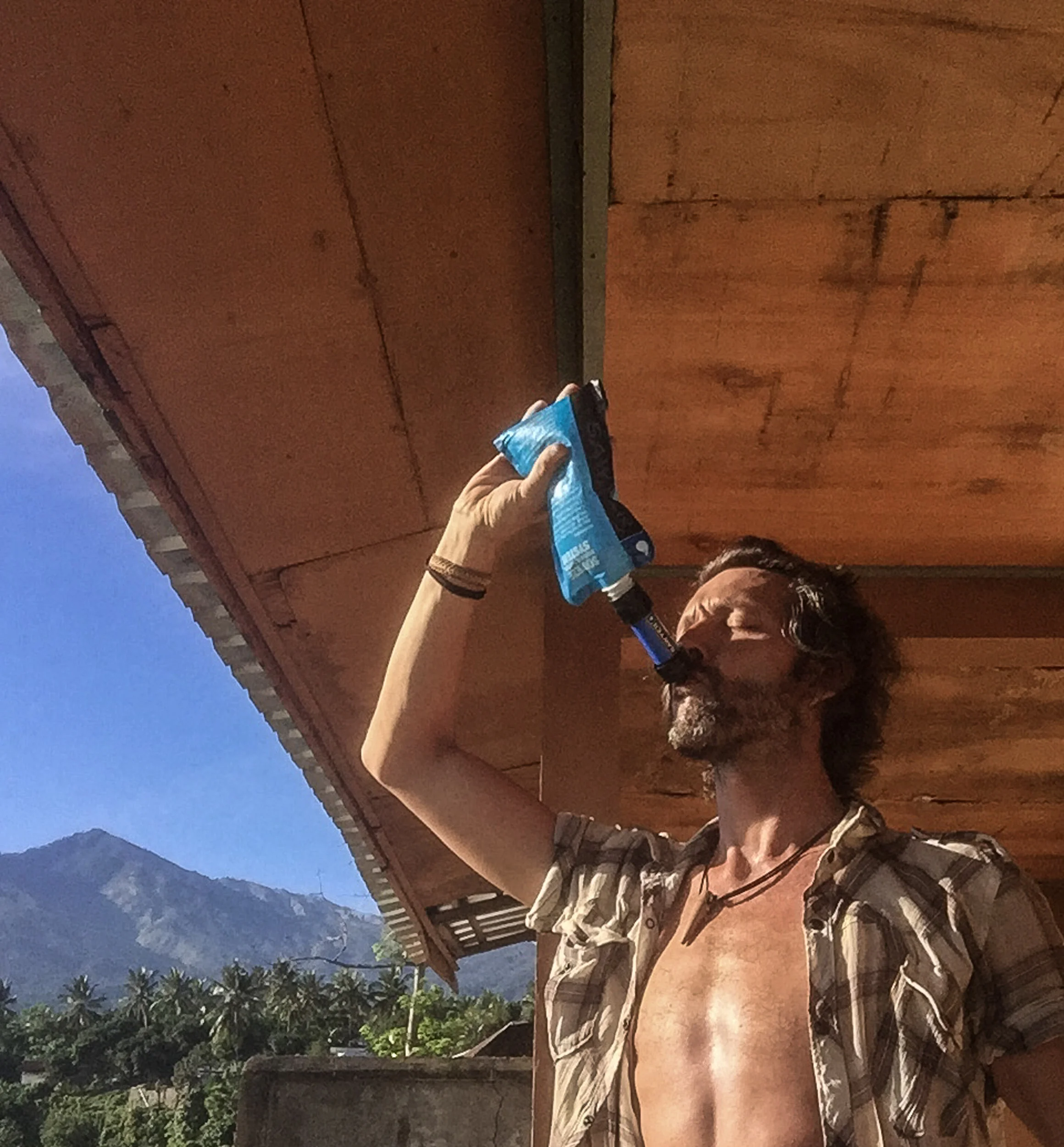 Guzzling my morning rehydration