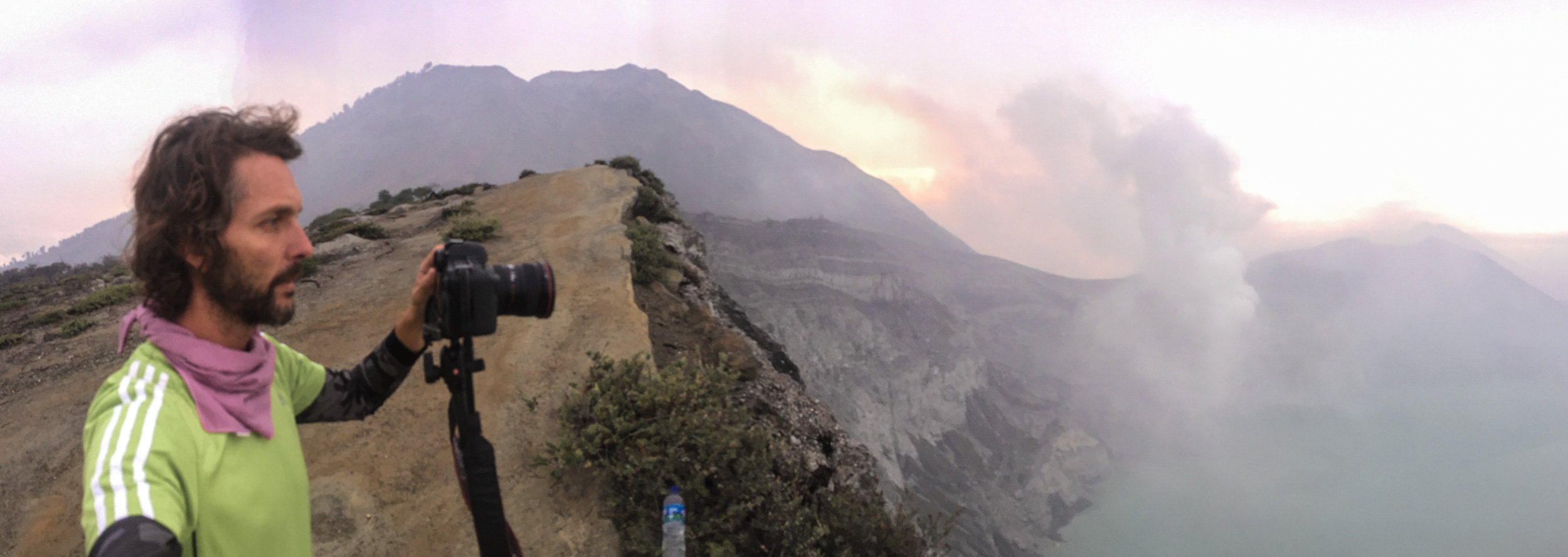 Capturing me capturing the crater lake.....