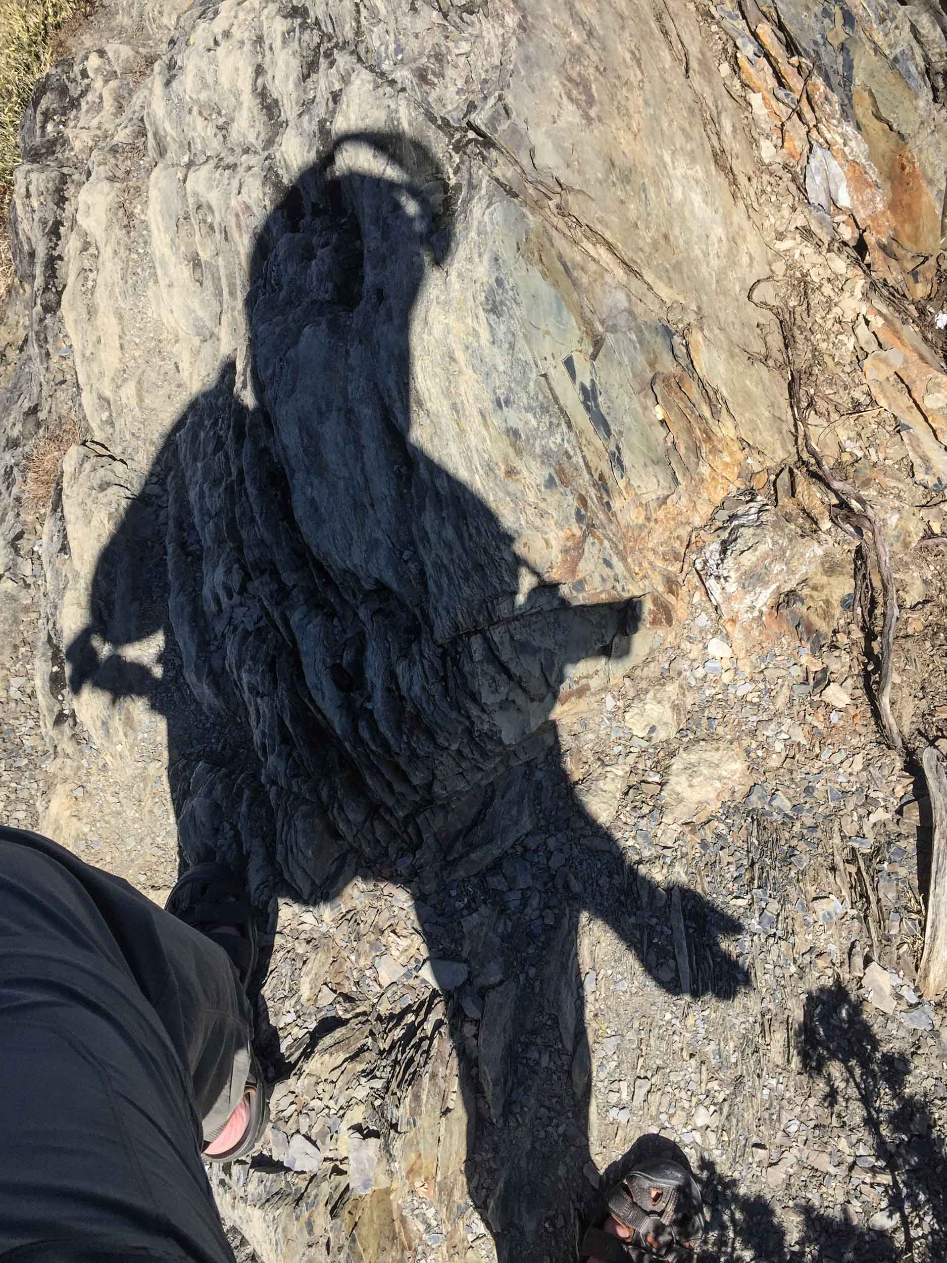 It was only when I spotted my shadow that I realised that yet again I had walked 15 minutes to the top of a view point whilst still wearing my motorcycle helmet. What a helmet!!!