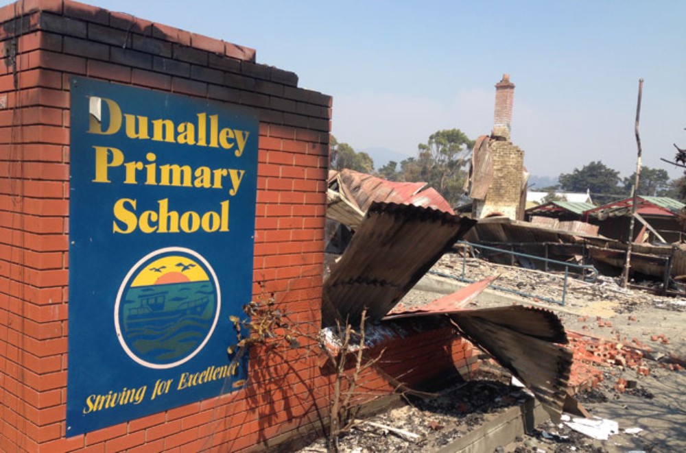 Dunalley Primary destroyed by fire
