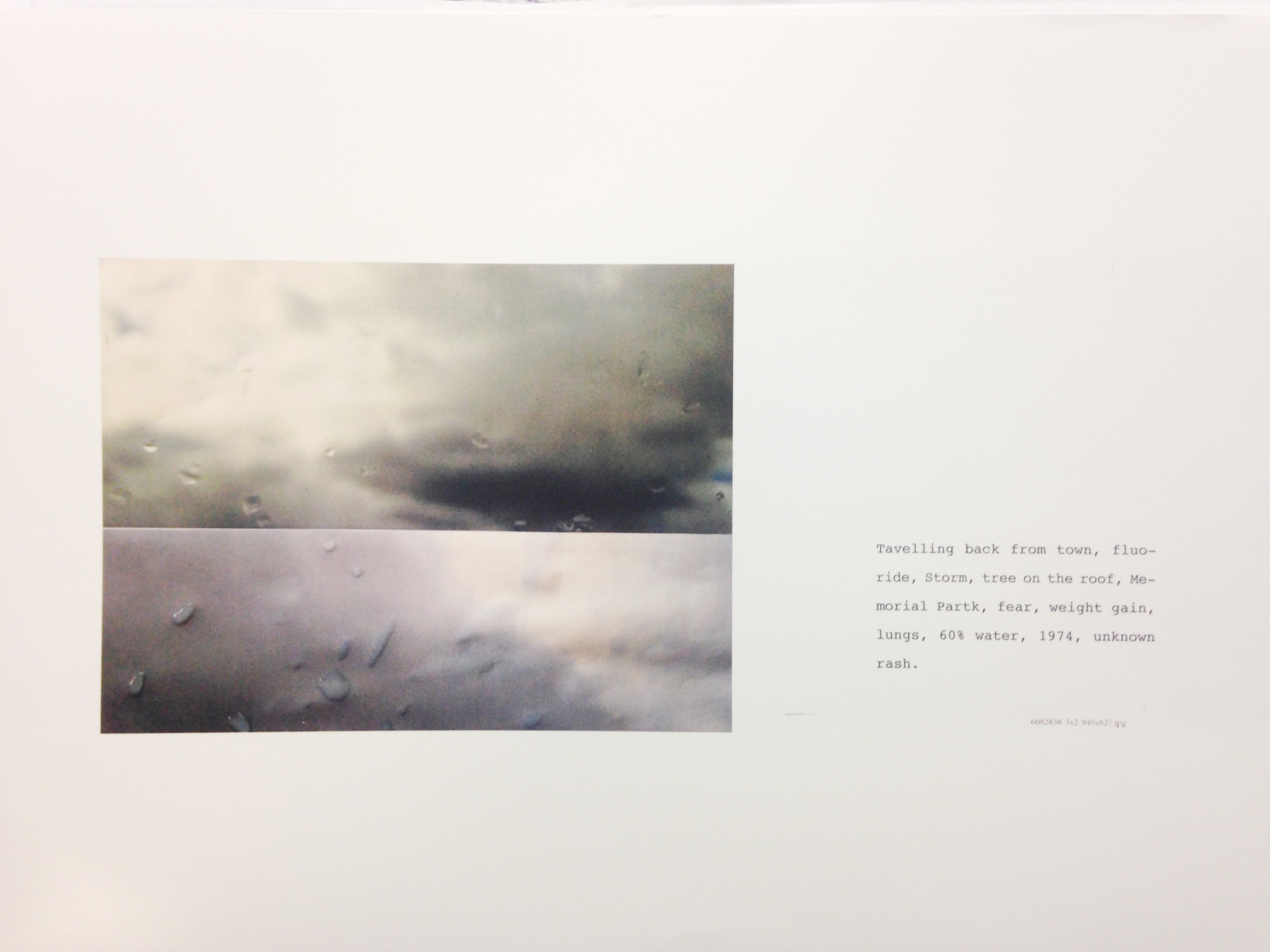 Experimenting with text. Spontaneous thoughts and memories and their relationship to an image. February 2016.