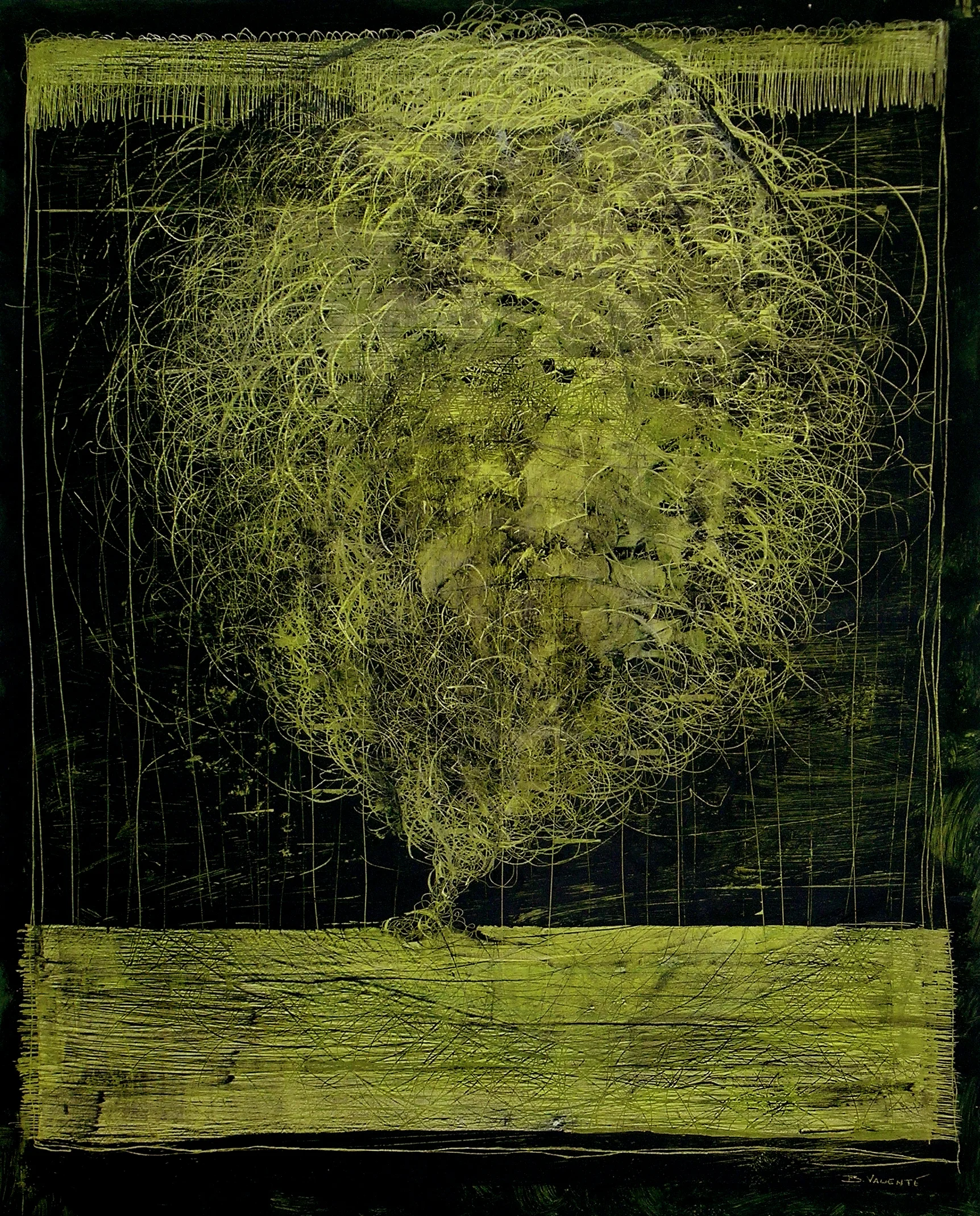  Negro-humo 2007  Mixed media on wood / 100x81cm  &nbsp; 