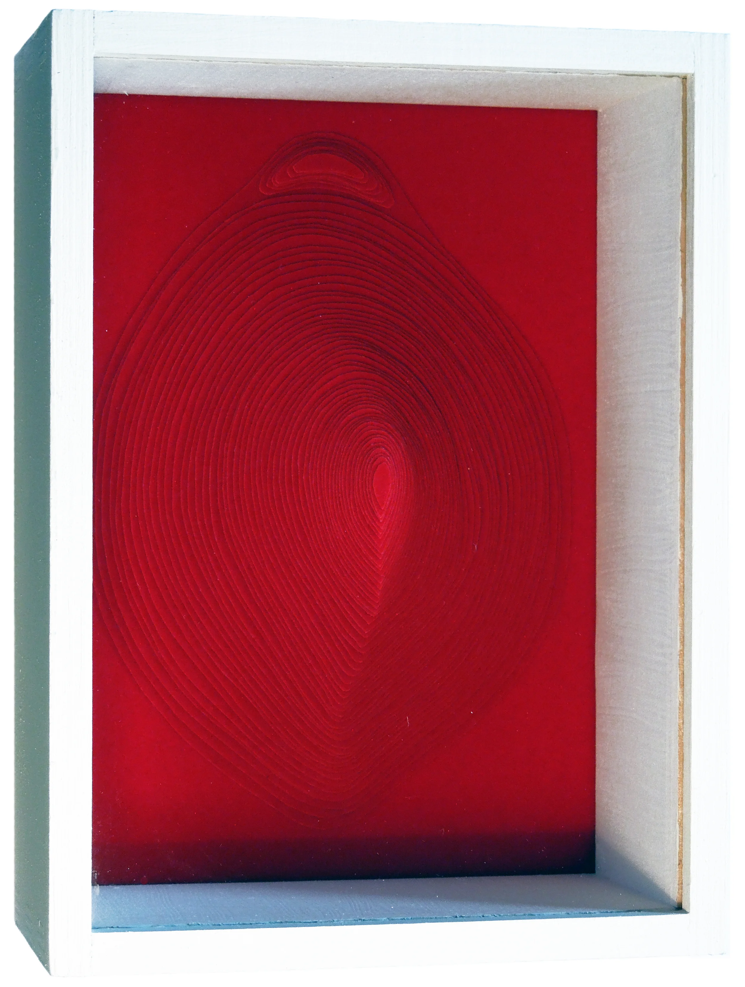  Land (red) 2015  Velvet in wood box / 19x14x8cm 