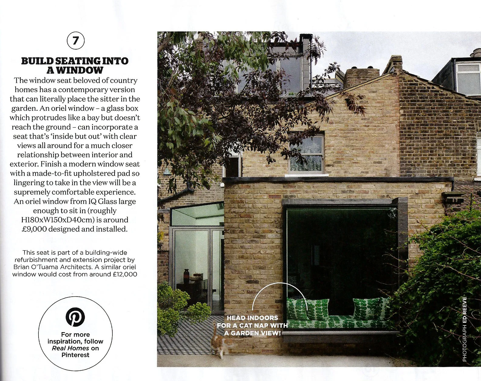 The oriel window from one of our London Fields projects is featured in the July issue of Real Homes