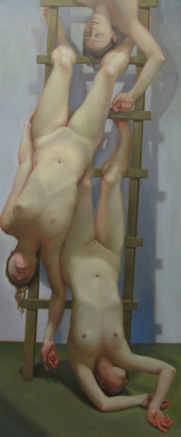 Fallen , 2011, oil on linen, 96x41