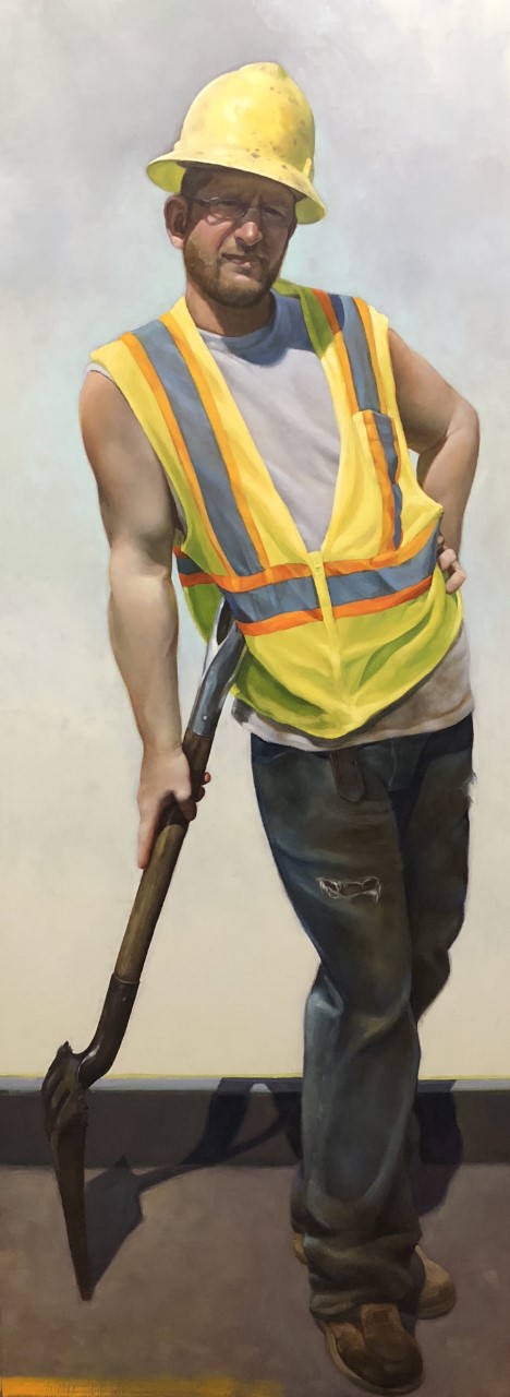Riley, 2018, oil on panel, 30x80