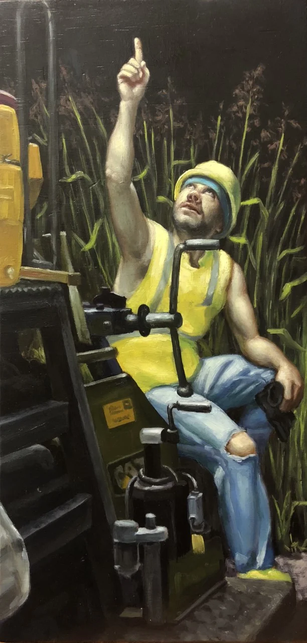 The Bees, 6x12 oil on panel