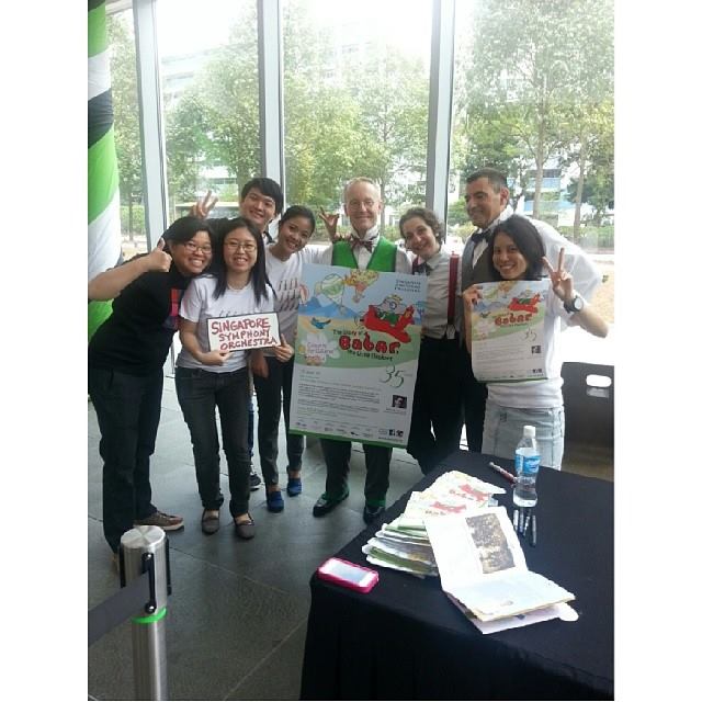 Singapore Symphony Orchestra (2014) THE STOR OF BABAR YOUNG PERSON'S GUIDE TO ORCH. Michael, Sara and Antony with team members of the Singapore S.O.