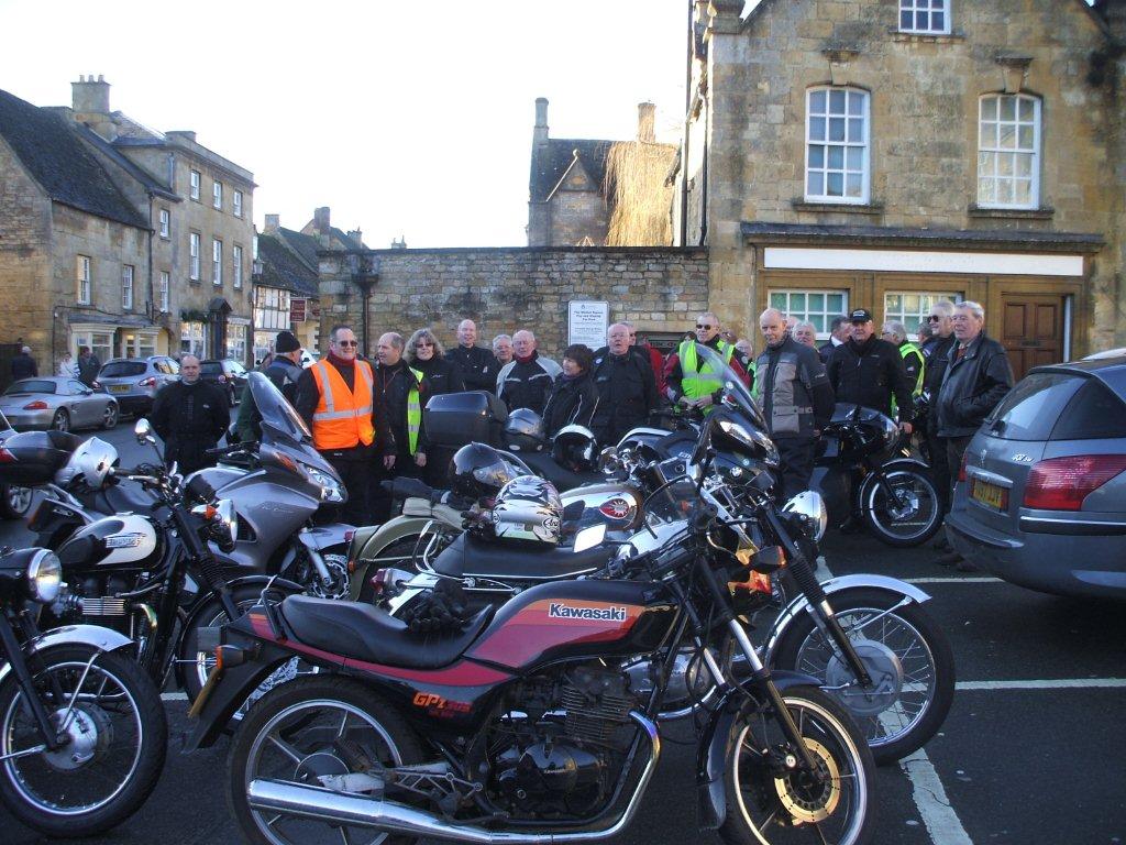 Gathering in The Square in Chipping Campden for a Sunday Run