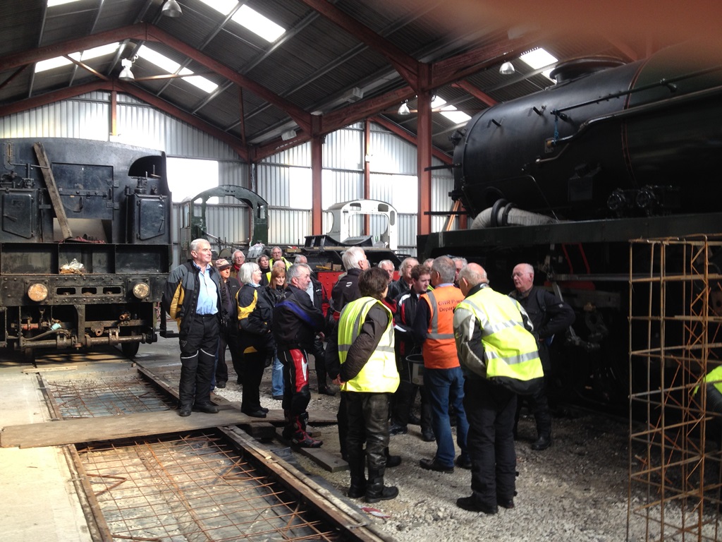 We were treated to a tour of the engine sheds at the Toddington GWR Railway Museum on our October 2014 Idiots Run