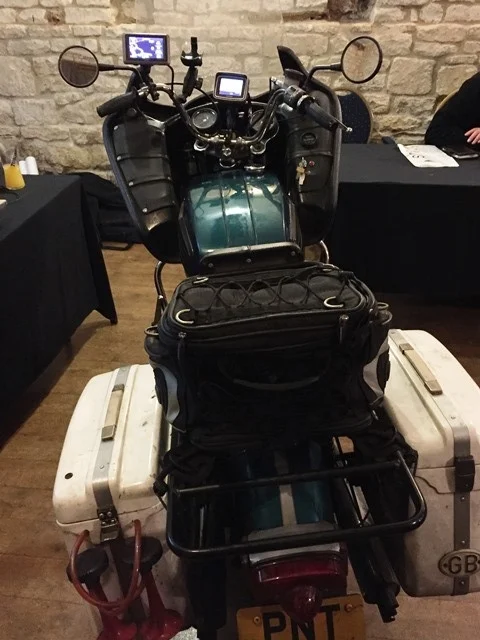 Note the enlarged fuel tank, among many other modifications.