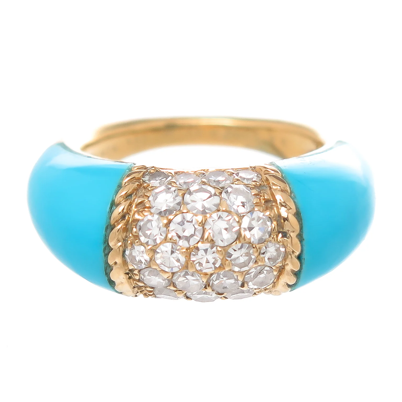 Van Cleef & Arpels Turquoise Diamond Gold Philippine Ring