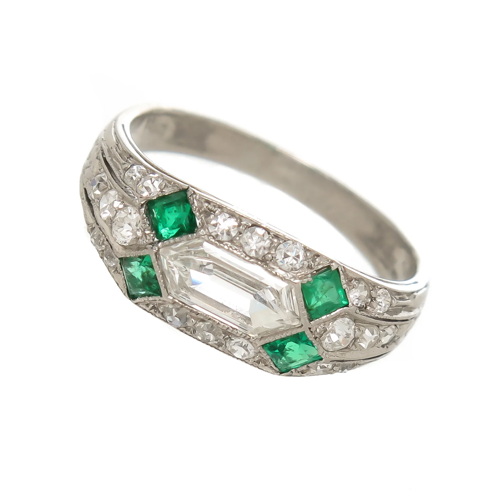 1930s Diamond Lozenge Platinum Cocktail Ring