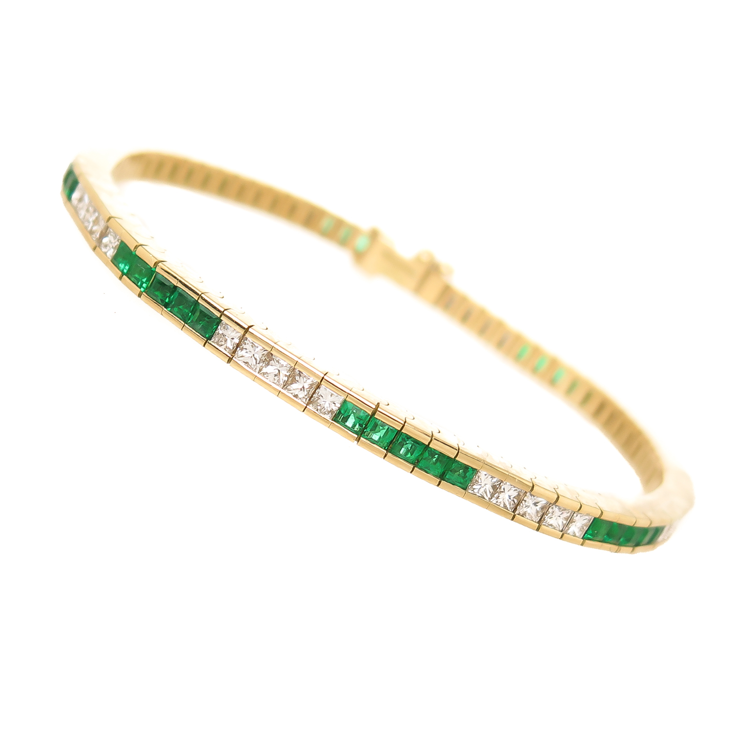 Co. Diamond Emerald Gold Line Bracelet 