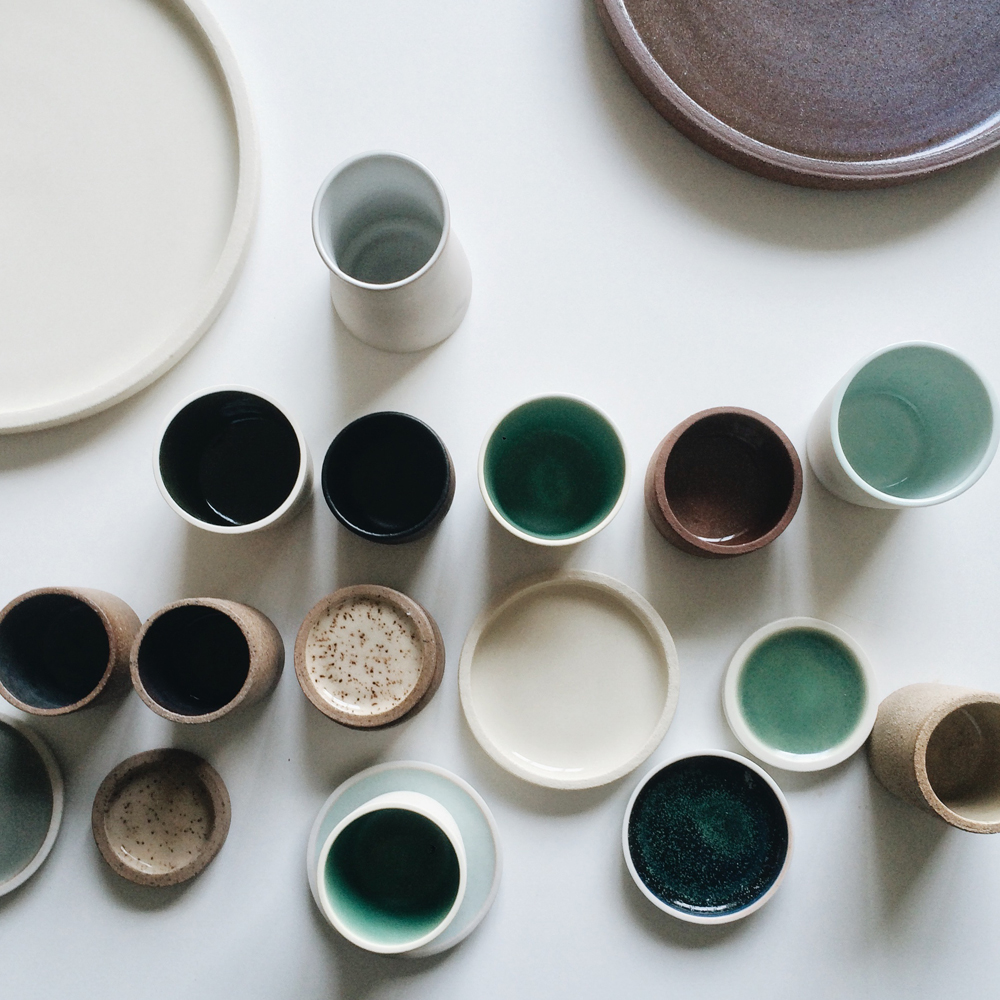 A studio visit with a couple that I've known for years, including a 2.5 year stint working for them. They were familiar with my work, and had owned pieces for a couple of years. They were focused on selecting demitasse cups, and would have taken what I had in stock, if I had actually had any in stock beyond samples. (Another words, they had come ready to purchase and to use, rather than just browsing—a different mindset and mentality). As the cups were destined for restaurant/coffeeshop usage, part of the discussion centered around how other people would use them, instead of how I, as the maker, or they, as the owners, would use the ceramics.
