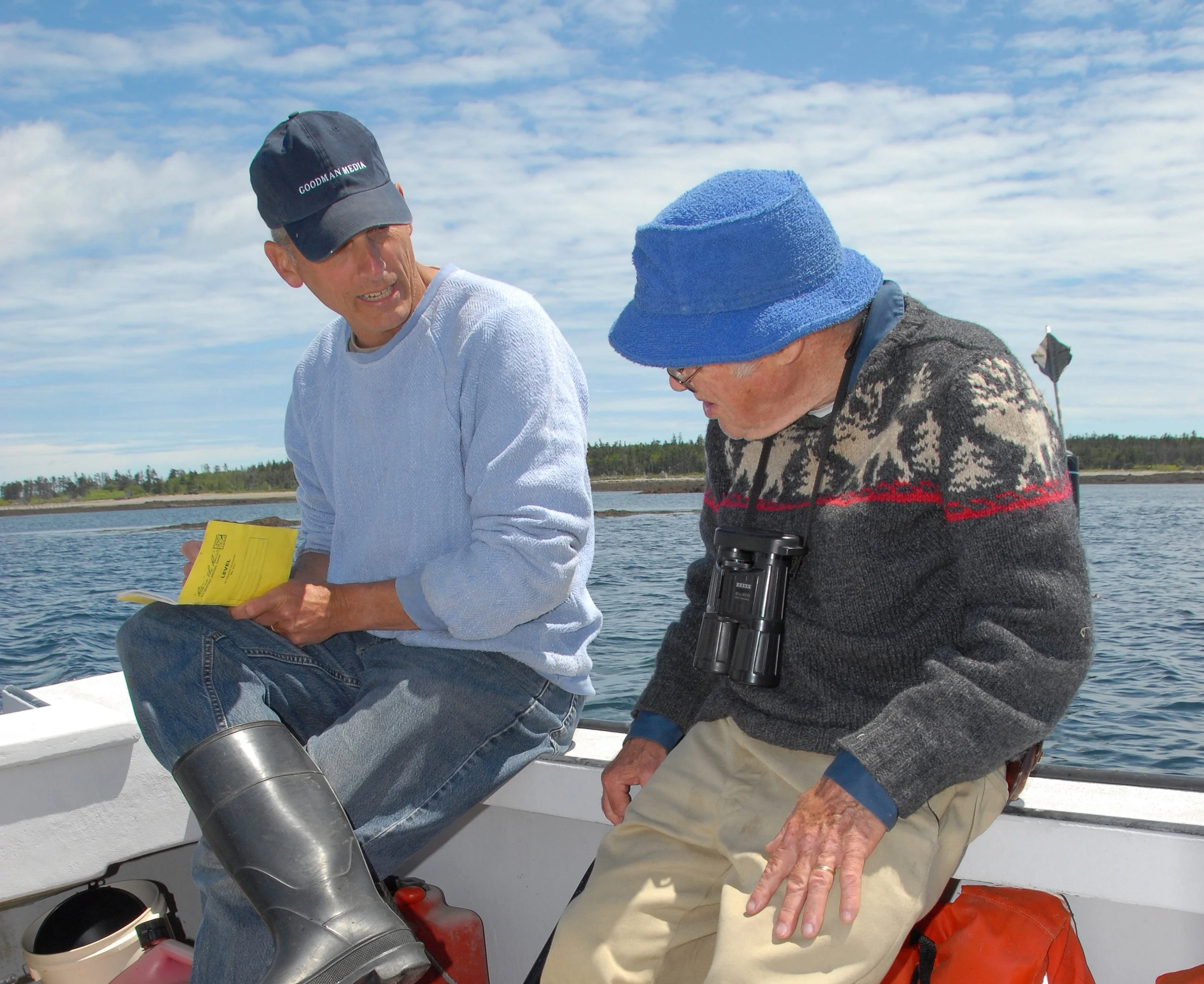 Two authors and Kent Island Directors in 2007, Bob Mauck (L) and Chuck Huntington. Photo by another Kent Island Director, Ed Minot.