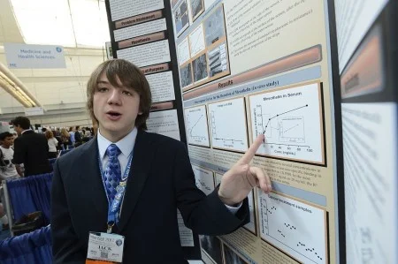 Jack Andraka showing off his research. Photo Credit Wikimedia Commons.