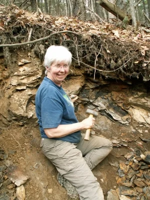 Dr. Gensel collecting specimens in Canada. Photo courtesy of Dr. Gensel.