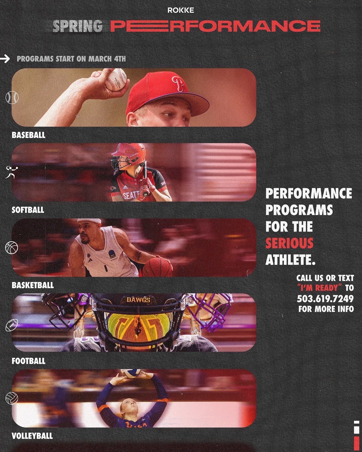 PERFORMANCE PROGRAMS FOR THE 𝒮𝐸𝑅𝐼𝒪𝒰𝒮 ATHLETE ▪️
&mdash;
Spring Performance starts on March 4th. Text &ldquo;I&rsquo;M READY&rdquo; to (503) 619-7249 for more info 📲📲