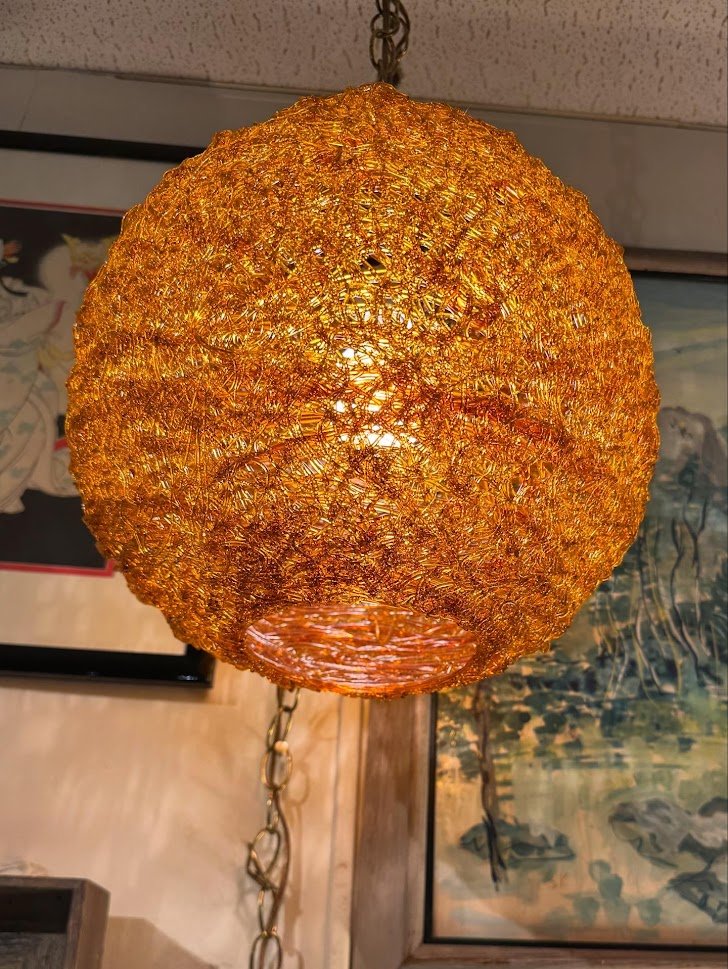 93 Mid Century Spun Lucite Spaghetti Lamp