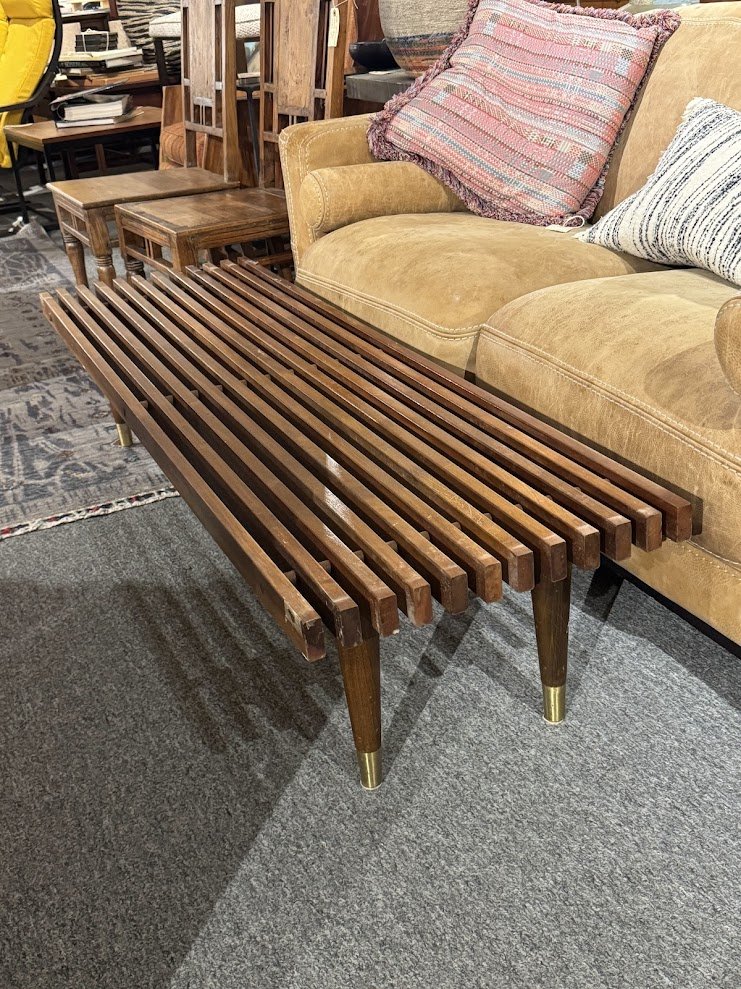 87 Mid Century Slat Bench