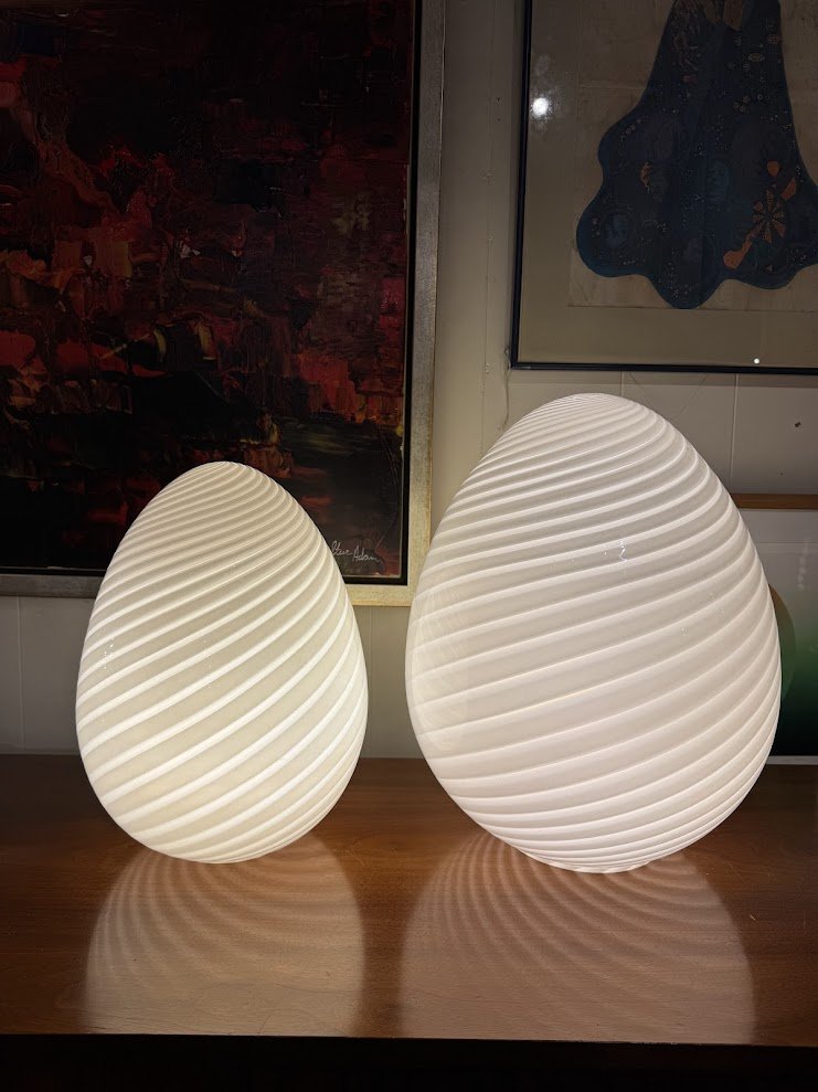 503 Rare Murano Glass Egg Lamps