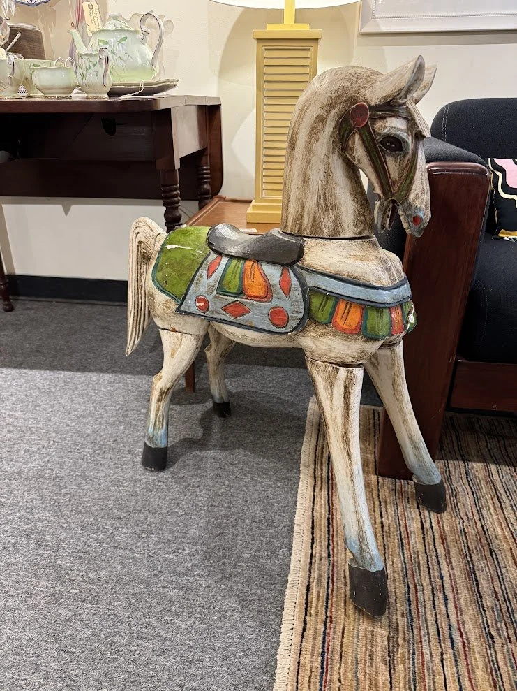 82 Carved and Handpainted Wood Horse