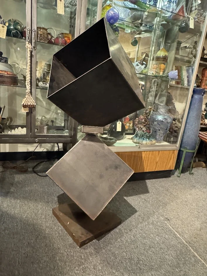 86 Handcrafted Sculptural Metal Cube Bookcase