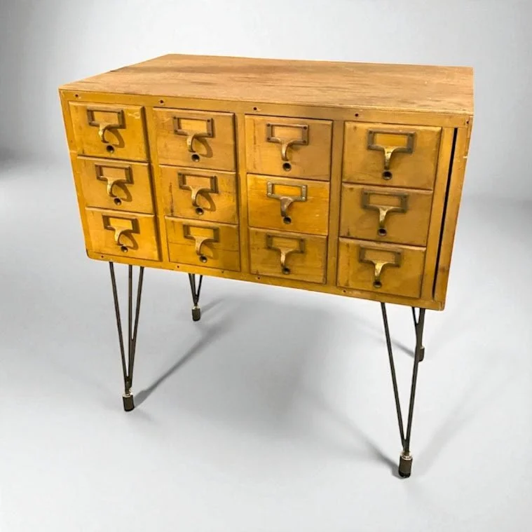 323 Antique Multi-Drawer Chest on Hairpin Legs