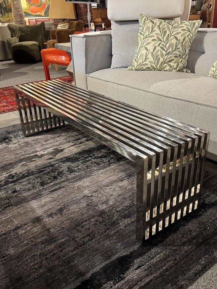 54 Chrome Slat Bench/Coffee Table