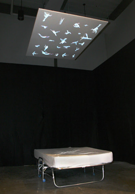 Sadie Wilcox, “Clean Sheets”, video installation with cot, dimensions variable, 2007.