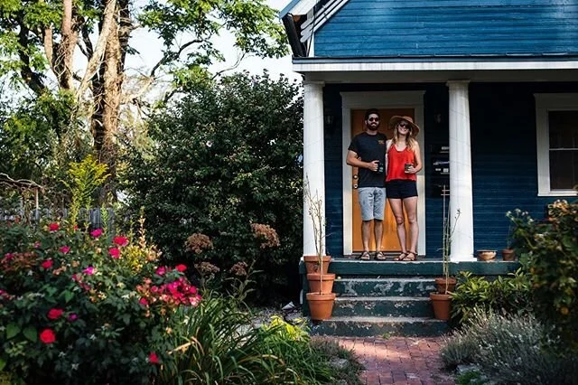 Little did we know, a few months later we&rsquo;d be so trendy! #porchportraits