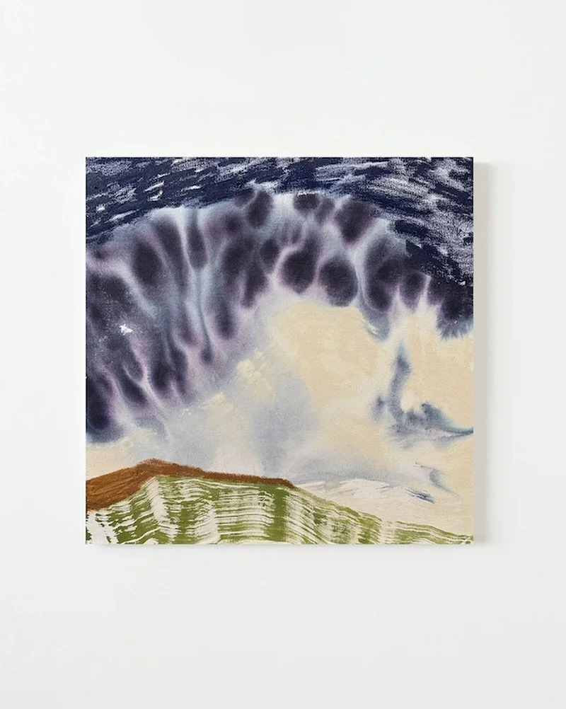 Summer Storm Series No. 7 // Ink + acrylic + latex + oil stick on raw canvas. // Wrap-around porches, refreshing mountain air, the sticky sweetness of rhododendron flowers, the soothing backdrop of meandering streams, and the scents and sounds of sto