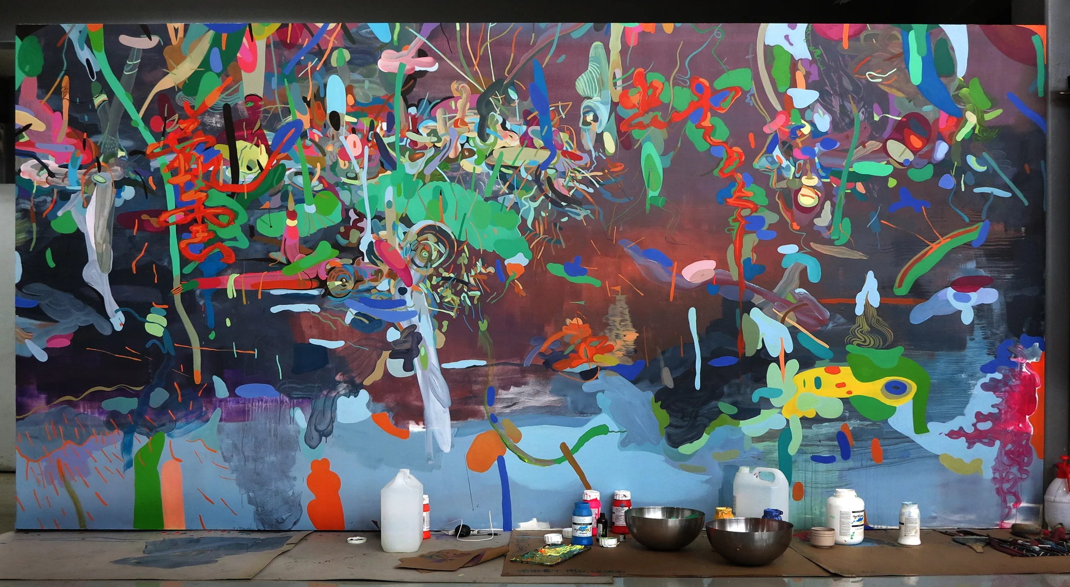 Cross section of the east sea (dong hai) at the edge of the exodus / acrylic on wall / Guanlan International Print Base Guanlan, Bao'an District, Shenzhen, China