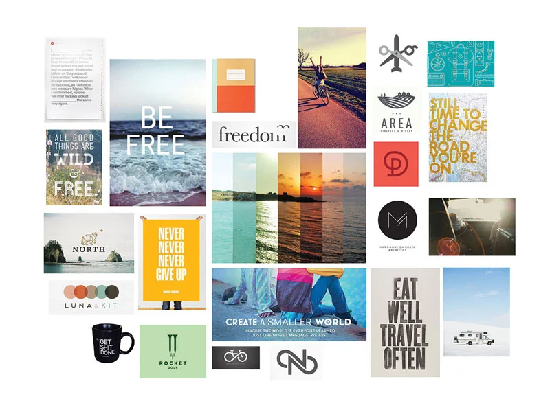 Inspiration Board created at the beginning of the project to guide the design process