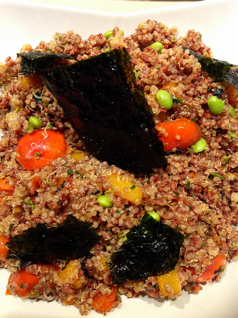 Red Rice and Fuyu Salad with Seaweed