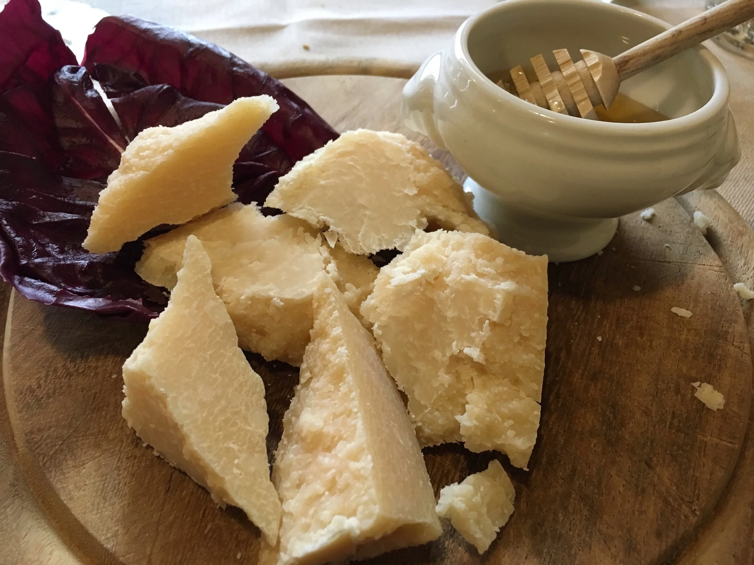 A first, Parmigiano with honey