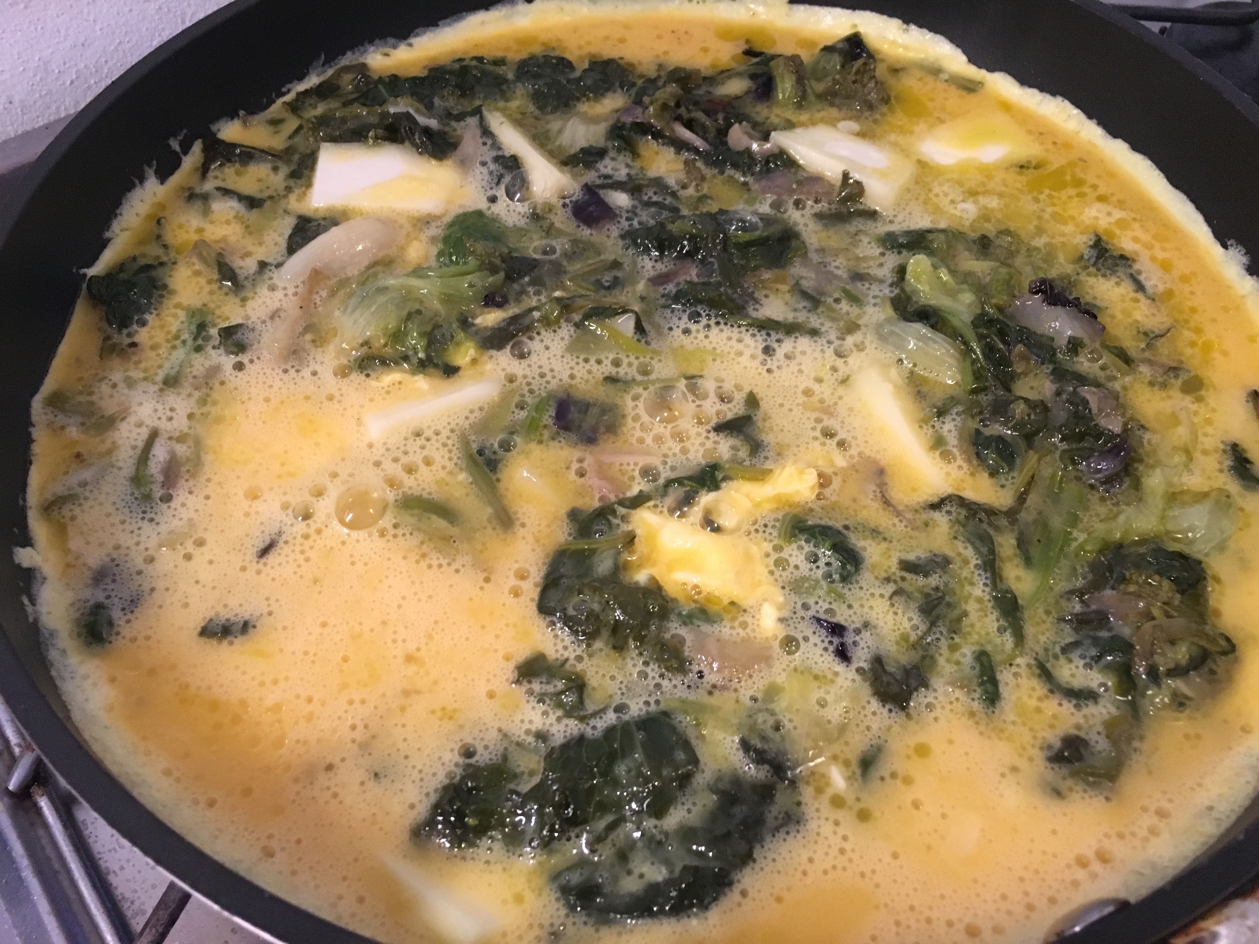 Leftover greens and eggs