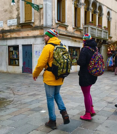 These are tourists in Venice.