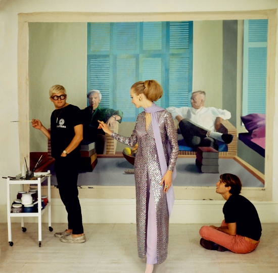 Cecil Beaton, David Hockney, Peter Schlesinger and Maudie James , 1968