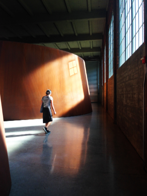 Richard Serra, 2000 , 2000. Photo: Isabella Howard; View from inside Torqued Ellipse I , 1996. Photo: Pagan Carruthers
