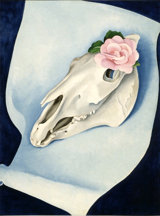 Horse's Skull with Pink Rose, 1931
